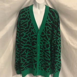 Jordan Leopard Print 5 Button Activewear Athletic Sport Loose-Fit Sweater #302